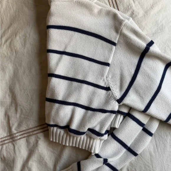 Ralph Lauren Stripes White and Navy Sweater Cropped - Picture 4 of 4